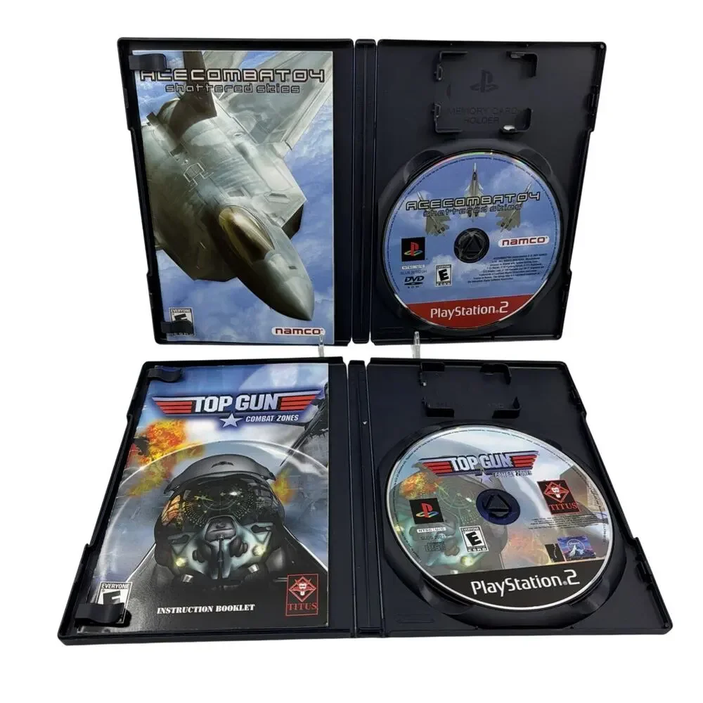 PS2 Game Lot Ace Combat 04 Shattered Skies & Top Gun CIB PlayStation 2 CIB Work